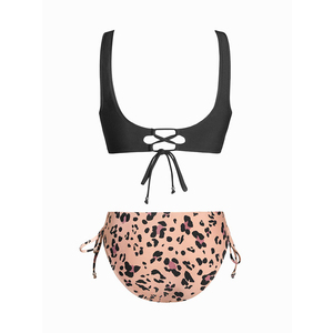 Bikini Set Women Two Piece Swimsuit Leopard Print Tie Side Bottom Fashion Beachwear Sexy V Neck Swimwear Summer <b>Bathing</b> - Product Image 2