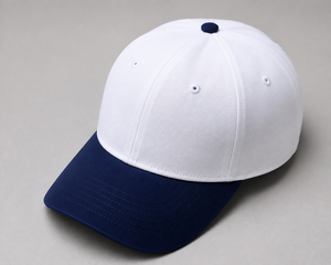 Gorra de Béisbol Blanca con Visera Azul, 6 Paneles, Ajustable, Unisex, Diseño Casual de Color Sólido, Poliéster/Algodón Twill, Deportiva - Product Image 6