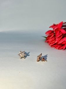 Pendientes de Diamantes Naturales con Corte Brillante Redondo, Certificados por GGL, Oro Rosa de 9K, Joyería de Boda para Mujer, Estilo Clásico, Uso Diario - Product Image 2