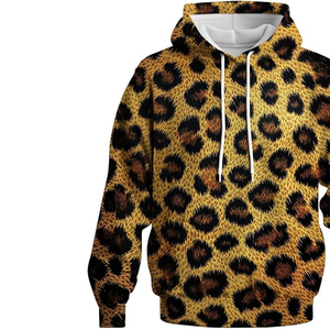 Unisex <b>Leopard</b> Hoodie Cotton Fleece Streetwear Pullover <b>Sweatshirt</b> Urban Fashion Custom Logo OEM Wholesale - Product Image 6