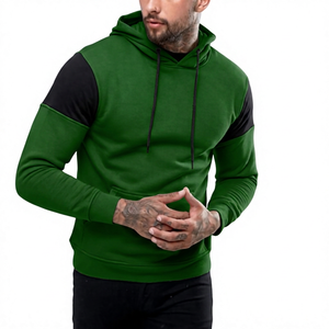 Sudadera con Capucha para Hombre, Diseño Color Block, Manga Raglán, Corte Ajustado, Informal, Tejido de Poliéster y Algodón, para Otoño - Product Image 5
