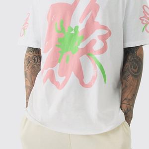 Camisetas de Hombre con Logotipo en Relieve de Espuma de Alta Calidad, Logotipo Personalizado, Impresión 3D en Relieve, Corte Holgado, Oversize, Gráfico Sencillo, Tejido Grueso Orgánico - Product Image 5