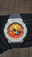 Montre G Sh0 entièrement sertie de diamants Moissanite VVS, style Bust personnalisé, luxe Hip Hop, mouvement à quartz MIYOTA, boîtier en acier inoxydable, bracelet en caoutchouc