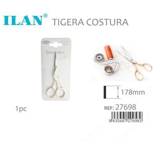 กรรไกรตัดเย็บอิลัน ทิเกรา คอสตูรา ขนาด 178 มม. สีทอง สำหรับงานตัดเย็บเสื้อผ้า - Product Image 3