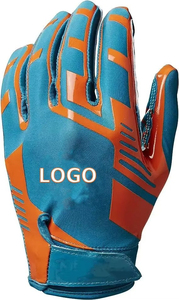 Blue Orange PU Baseball Softball Gloves with Logo Design for <b>Game</b> Use - Product Image 4
