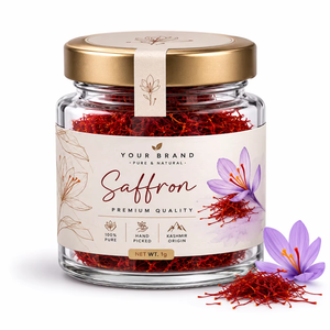 Safran de Mongra du Cachemire de qualité supérieure séché au soleil, 100% naturel, qualité alimentaire, longues brins, conditionnement de 1 g, durée de conservation de 2 ans - Product Image 1