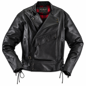 Chaqueta de Motocicleta Sueca FURAT LEATHERS, Transpirable, para Hombre, Otoño, Casual, Cuello Alto, Cierre de Cremallera Frontal, Exterior de Nailon/Algodón - Product Image 1