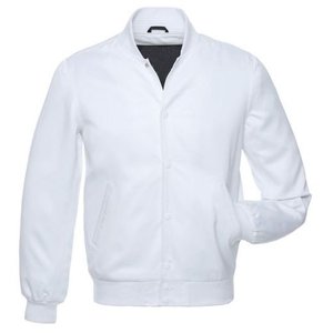 Wholesale High Quality Blank <b>White</b> Satin Varsity <b>Jacket</b> <b>Men</b> Custom Plain Snap Button Letterman <b>Jacket</b> - Product Image 2
