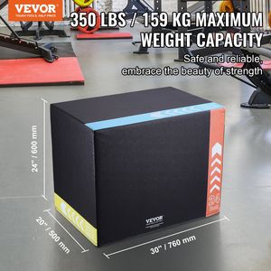 Caja Pliométrica de Espuma 3 en 1 de 30/24/20 Pulgadas, Plataforma Antideslizante para Ejercicios de Fitness, Plataforma de Agilidad para Entrenamiento - Product Image 2