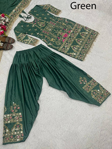 Salwar Kameez de Bollywood, Diseño Indio-Pakistaní, Dhoti Punjabi, para Fiestas de Verano y Bodas, para Mujer, en Georgette Sintética de Alta Calidad, PinkCityBlocks - Product Image 4