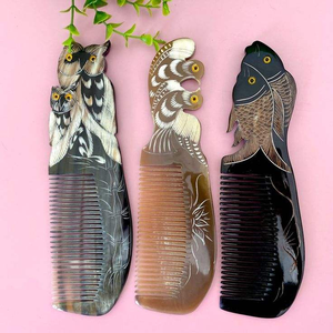 Peigne en corne de buffle UNIQUE pour cheveux, peigne en corne naturelle colorée de qualité supérieure pour extensions capillaires, fabriqué au Vietnam - Product Image 2