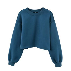 Nouveaux pulls en coton personnalisés avec logo en gros, pulls d'hiver pour femmes, col rond ample et manches longues, couleur unie - Product Image 1