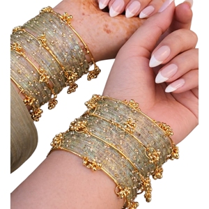 Ethnic Gold Plated Alloy Bangles Set Women's Wedding Jewelry <b>Crystal</b> Rhinestone Decorative <b>Bracelets</b> Multi Color Fashion Bangle - Product Image 4