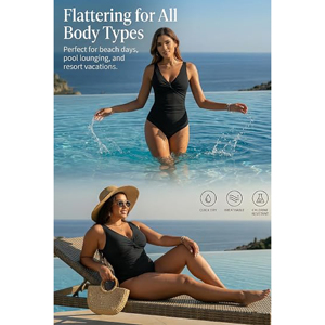 Traje de Baño de Una Pieza Personalizado OEM/ODM para Mujer, Cuello en V, Diseño Cruzado en la Parte Delantera, Control de Abdomen, Monokini Fruncido, Acolchado, Sexy, Ropa de Playa - Product Image 3