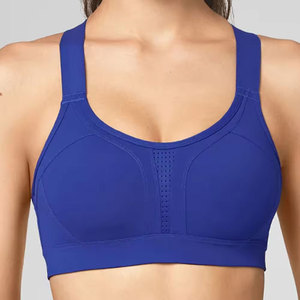 Soutien-gorge de sport haute performance pour perfectionnistes, personnalisé, ultra-doux, sans armatures, sans coutures, en polyester/spandex, à fines bretelles, col carré, avec bordure contrastante - Product Image 1