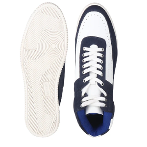 Bottes décontractées pour hommes bleues et blanches, chaussures modernes bicolores, design confortable à la cheville, idéales pour les voyages, la marche et le streetwear - Product Image 4