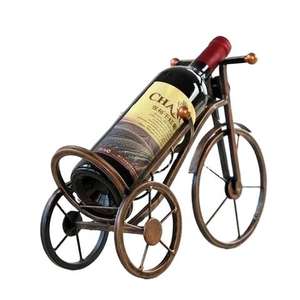 Porte-bouteilles à vin en métal noir, support décoratif de table, pour bar, fêtes, fait main - Product Image 4