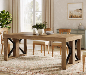 Mesa de Comedor Cuadrada Moderna Hecha a Mano de Madera Maciza Ecológica para Casa de Campo, Hotel y Villa - Product Image 2