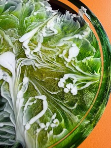 Handcrafted Lightweight Resin Serving Tray with Green & White Natural Finish Food Safe Decorative Organizer Gift Tray Home <b>D</b>écor - Product Image 6