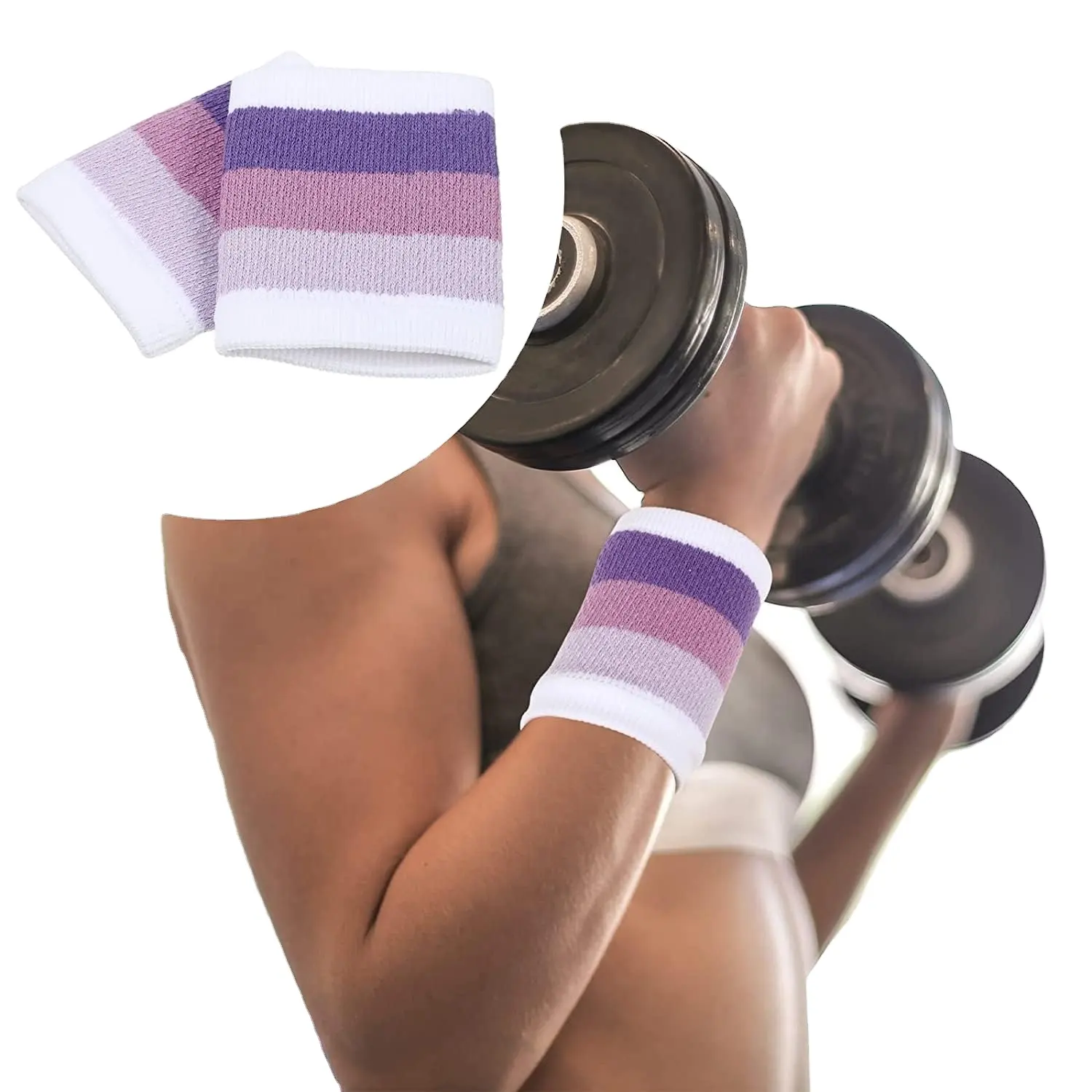 Logo personalizzato OEM banda ampia protezione Tennis basket da corsa asciugamano in cotone Terry braccialetti sportivi fascia