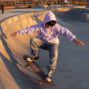 Sudadera con Capucha Morado Claro de Algodón y Forro Polar, Estilo Casual Urbano, Oversize, OEM - Product Image 4