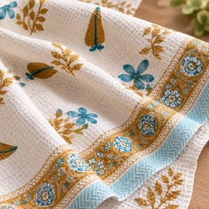 Ensemble de serviettes de bain en tissu gaufré imprimé, serviettes de bain en coton à motif floral de carotte, serviettes douces, absorbantes et à séchage rapide pour la maison, le spa et l'hôtel - Product Image 6