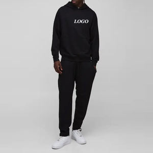 Survêtement à capuche pour homme, coupe confortable et tendance, en molleton doux au toucher, manches longues, coton et polyester, matière respirante, style décontracté - Product Image 1