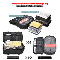 Sac à dos de compression sous vide étanche en Oxford avec fermeture éclair SBS, pour ordinateur portable 17,3 pouces, double dégonflage, sac de voyage extérieur avec poche latérale, OEM