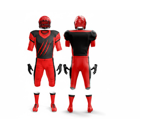 Ensemble d'uniformes de football américain sur mesure, fournisseur en gros de vêtements de sport |   Ensemble de football avec maillot et pantalon |   Polyester respirant - Product Image 1