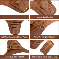 Sac à outils de jardinage multi-poches, sac de rangement portable en cuir PU, pochette organisatrice d'outils à la taille, grande capacité, sac de rangement extérieur
