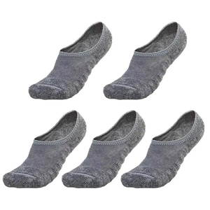 Gray Ankle <b>Socks</b> Solid Color Breathable Knitted Cotton Bamboo Fiber for Adults Summer Casual Wear - Product Image 1