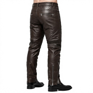 <b>Men</b> <b>Leather</b> <b>Pants</b> Genuine <b>Leather</b> Trousers Slim Fit Motorcycle Riding <b>Pants</b> Casual Fashion Streetwear Durable Comfortable Design - Product Image 2