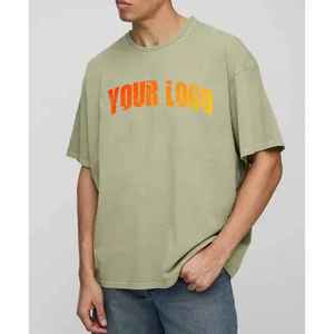 Camiseta de Alta Calidad al por Mayor para Hombre, Estilo Hip Hop, 100% Algodón, Corte Holgado, Logotipo Personalizado Impreso, Antiarrugas, de Secado Rápido - Product Image 1