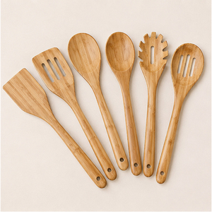 Juego de Utensilios de Cocina al por Mayor, Cucharas de Madera Natural, Utensilios de Cocina Antiadherentes, Espátula de Madera Segura para el Hogar y Restaurantes - Product Image 5