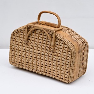 Natural rattan briefcase mini <b>suitcase</b> multifunctional lid box for gift & picnic essentials storage - Product Image 6