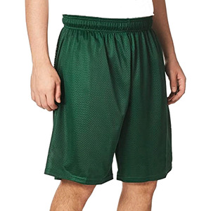 Pantalones Cortos Bermuda de Malla Verde para Hombre, Cintura Elástica, Transpirables, Casuales, Deportivos, de Color Sólido, Estilo Tejido de Poliéster - Product Image 6