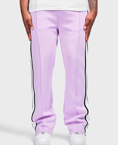 Pantalones Deportivos de Pierna Recta para Hombre, Color Lavanda, de Alta Calidad, con Franja Lateral, Cintura Elástica, Tejido de Felpa, Largos, Casuales, para Otoño - Product Image 1