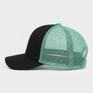 Men’s <b>Black</b> And Mint Green Trucker <b>Cap</b> Adjustable Mesh Snapback <b>Baseball</b> Hat Casual Streetwear Outdoor Sports Fashion Headwear - Product Image 2