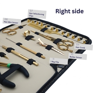 Kit d'outils professionnels pour extensions capillaires : Pince de pose pour micro-anneaux, Enfile-fils, Peigne à queue de rat, Ciseaux de barbier - Product Image 4