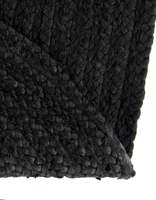 Naturfaser Schwarzer Runder Teppich Umweltfreundlicher Boho-Teppich für Eingangsbereich Wohnzimmer