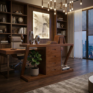 Estantería en Forma de Z de Madera Contrachapada de Pino Americano, Diseño Moderno e Informal para Sala de Estar o Dormitorio - Product Image 3