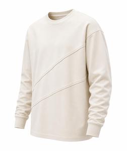 Sweat-shirt à col rond pour homme, manches longues, coupe classique, tricoté, 100% coton, couleur unie, séchage rapide, vêtements décontractés d'hiver, 370g - Product Image 4