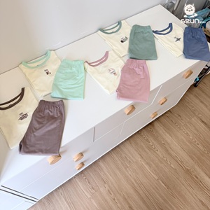 Ensemble de vêtements pour enfants Seunkids, vente en gros, ensemble décontracté unisexe, vêtements d'été légers et doux, viscose, style coréen, fabriqué au Vietnam - Product Image 6
