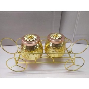 Plateau à serviettes en métal de luxe, organiseur de salle de bain, plateau décoratif, porte-serviettes pour hôtel, spa, décoration d'intérieur - Product Image 4