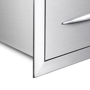 Mobile da Cucina Esterno in Acciaio Inox 17W X 30H X 21D Pollici con Cassetti a Doppio Accesso e Portarotoli per Isola BBQ e Griglia - Product Image 2