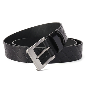 Ceinture en cuir de vachette écologique vintage pour homme avec boucle à bascule en cuivre, largeur 3,8 cm, design logo - Product Image 2