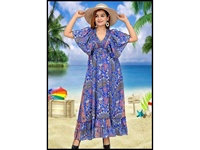 Robe Bohème Longue en Soie Sari Indienne Respirante à Motifs Floraux Doux, Col Halter, Style Y2K, à Pois Tropicaux, Lavable, Naturelle, pour l'Automne
