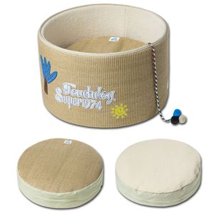 ที่นอนแมวรูปทรงกลมพร้อมของเล่นกระตุ้น ชุดของเล่นและที่ลับเล็บแมว - Product Image 2