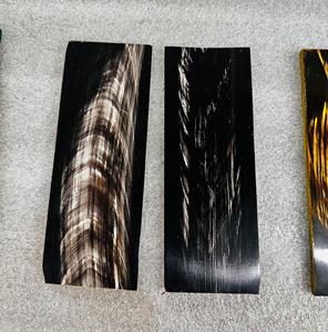 Placas Rectangulares de Cuerno de Búfalo Hechas a Mano con Vetas y Líneas Blancas para Marcos de Gafas Artesanales y de Bricolaje - Product Image 4