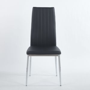 ชุดเก้าอี้รับประทานอาหารสีดำ 4 ตัวพร้อมขาสีโครเมียม - Product Image 5